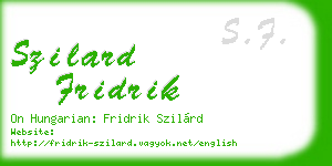 szilard fridrik business card